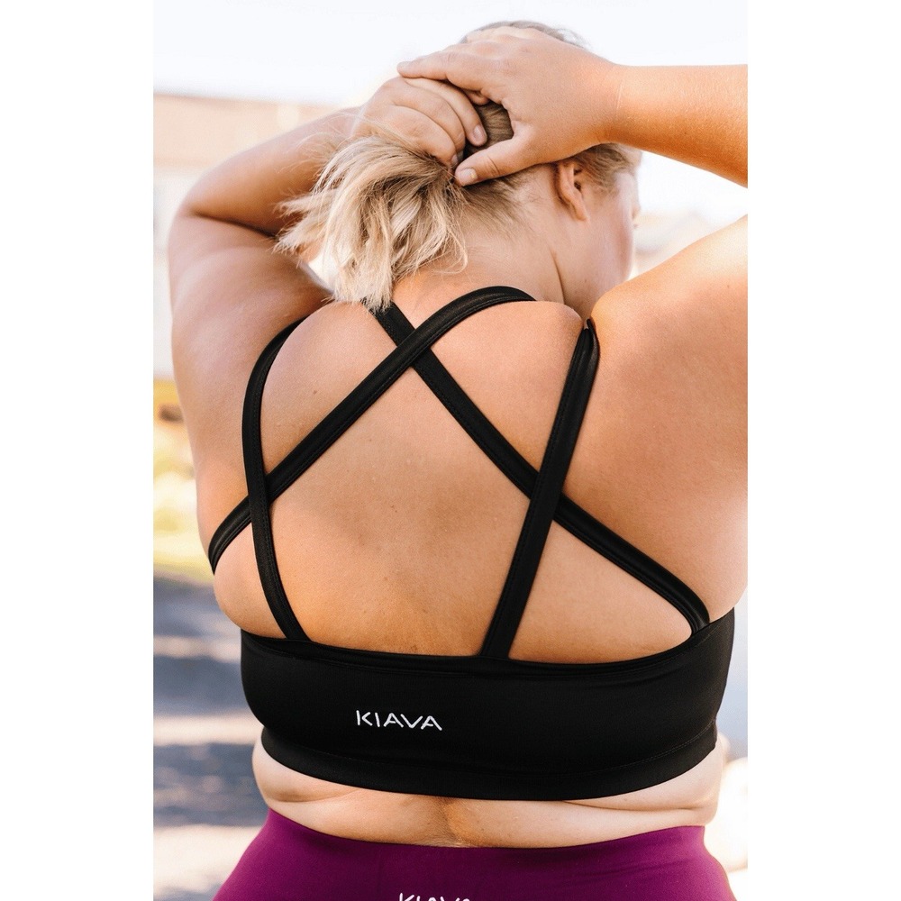 KIAVA Endurance Sports Bra Wm XS S High Impact Support Criss Cross Black Gym